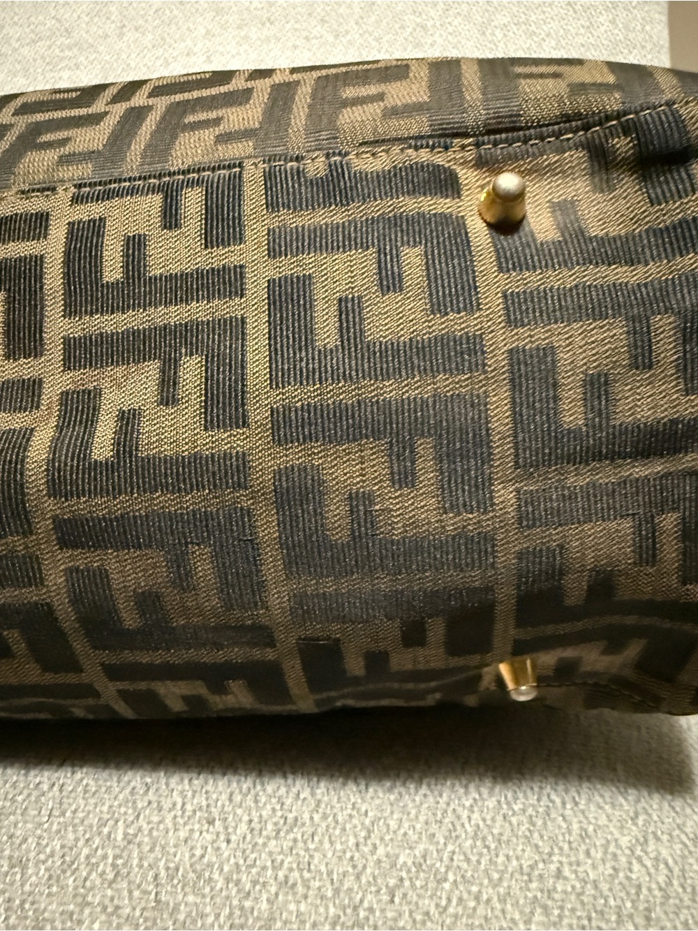 Fendi Brown Zucca Canvas Tote with Gold Hardware - Picture 7 of 15